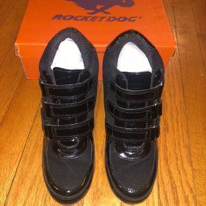 Rocket Dog Redell Black Patent Wedge Sneakers 9